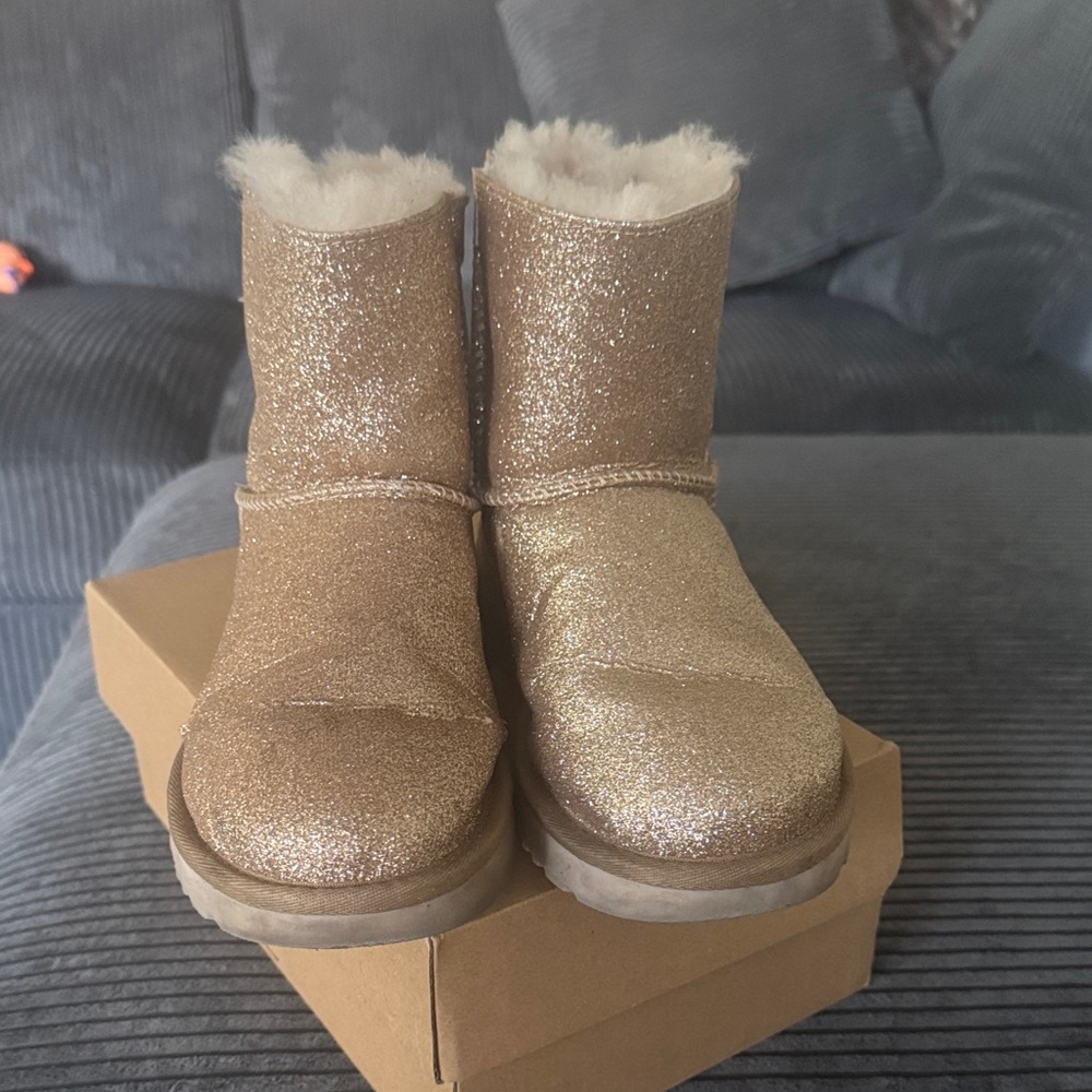 UGG Gold Glitter Ankle Boots